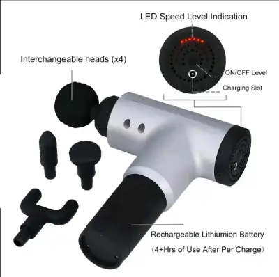 Pistola de Masaje Muscular con Cabezas Intercambiables - miniatura 3