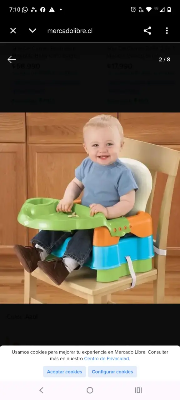 Silla de comer portátil para bebé multicolor - 4