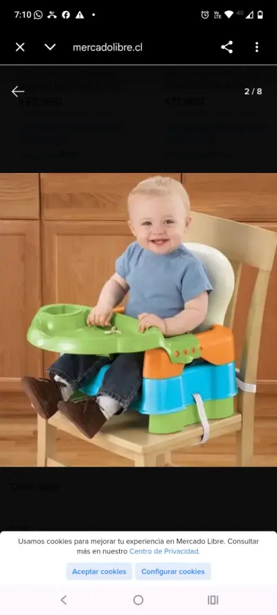 Silla de comer portátil para bebé multicolor - miniatura 4