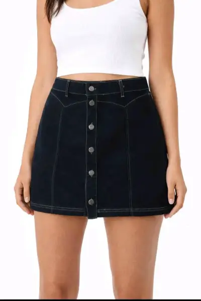Falda de mezclilla con botones Topshop - miniatura 1