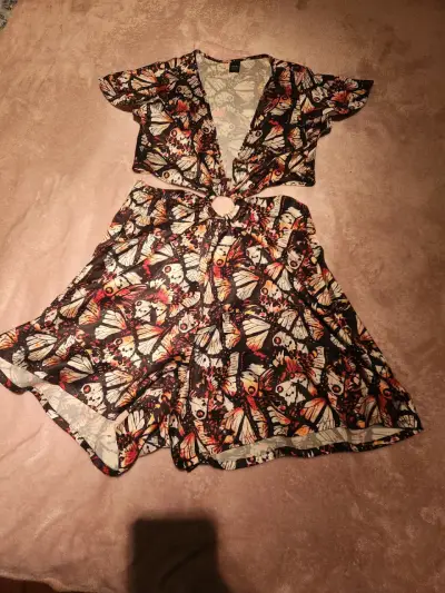 Vestido estampado de mariposas Massimo Dutti - miniatura 1
