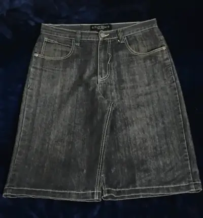 Bermudas de mezclilla Raw Blue para hombre y2k - miniatura 1