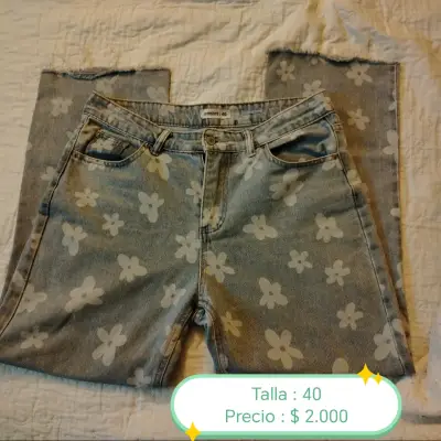 Jeans de flores Opposite talla 40 - miniatura 1