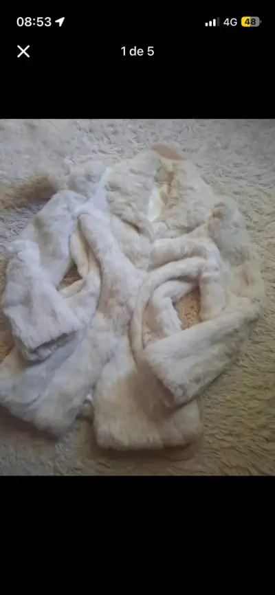 Abrigo de piel de bisón blanco - miniatura 1