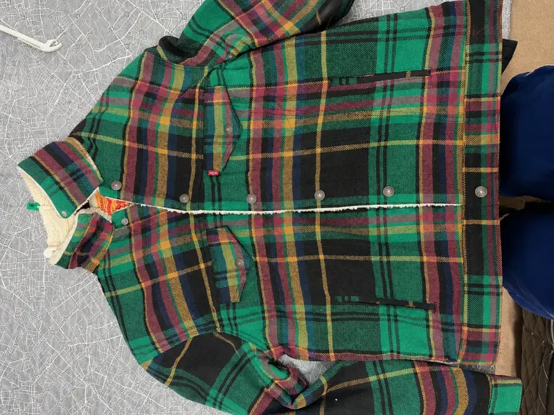 Chaqueta de lana a cuadros multicolor - 1