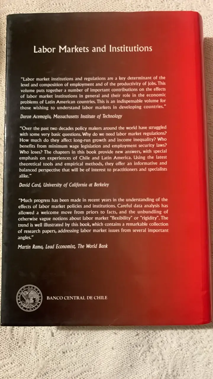 Libro Labor Markets and Institutions Central Bank of Chile - 2