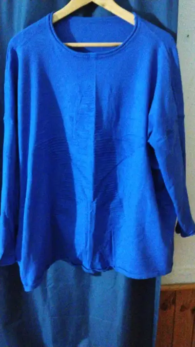 Polerón azul unisex de algodón - miniatura 1
