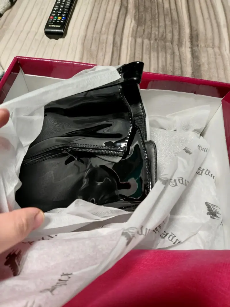 Botas de charol negras con tacón alto para mujer - 5