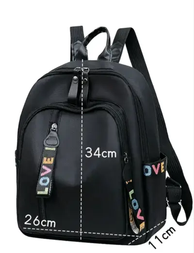 Mochila negra con diseño LOVE - miniatura 5