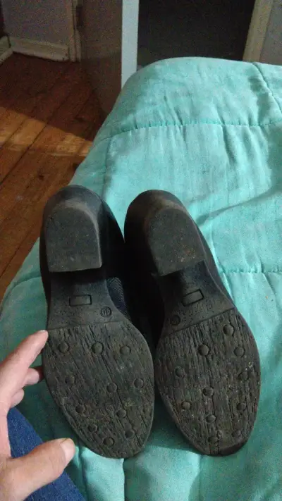Botines negros de cuero para mujer - miniatura 3