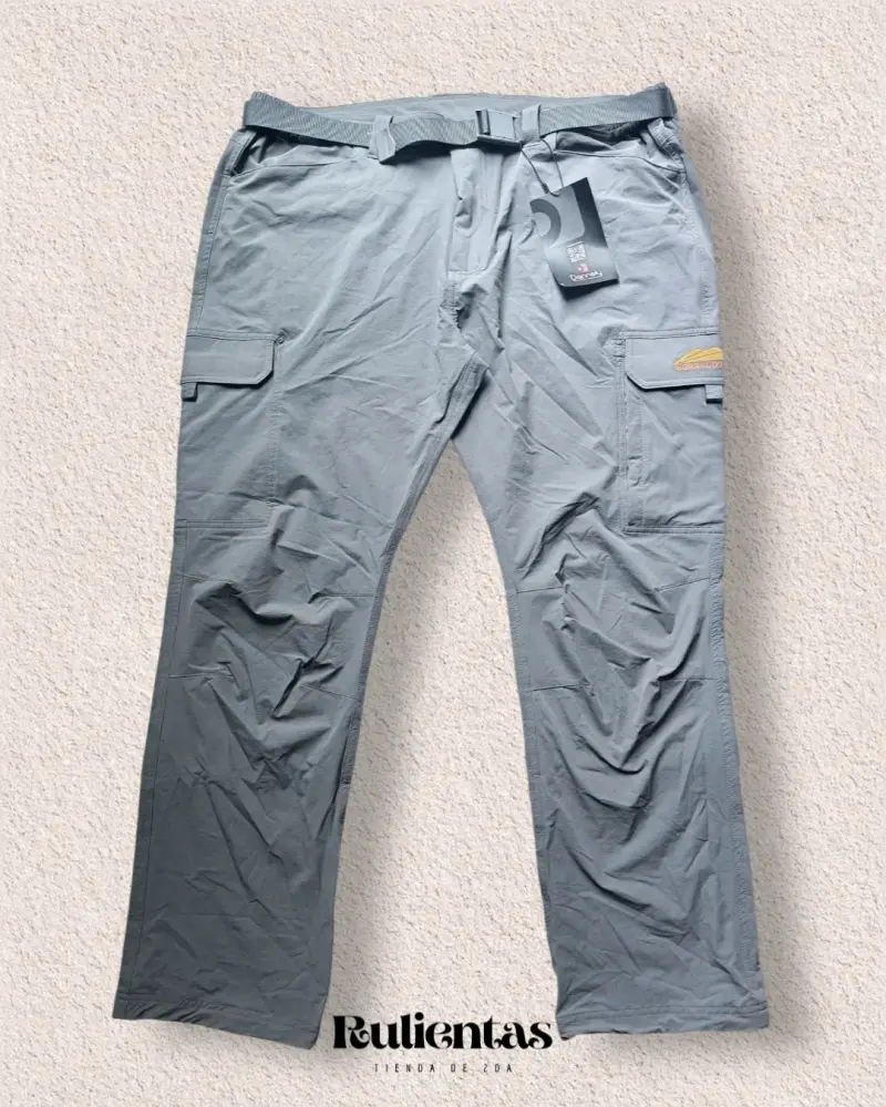 Pantalones cargo gris y cinturón hombre Talla XL - 1