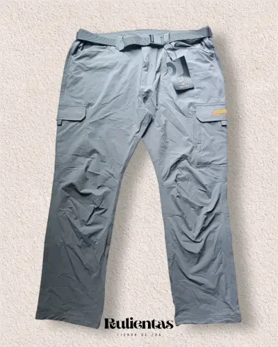 Pantalones cargo gris y cinturón hombre Talla XL - miniatura 1