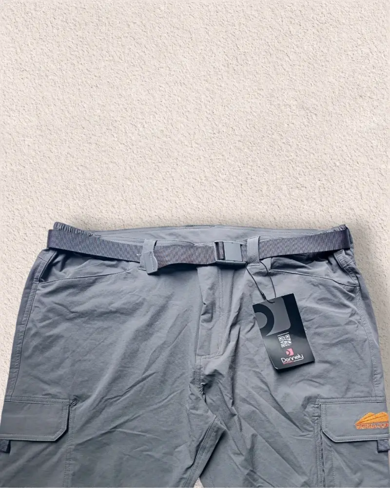 Pantalones cargo gris y cinturón hombre Talla XL - 2