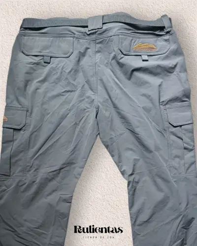 Pantalones cargo gris y cinturón hombre Talla XL - miniatura 6
