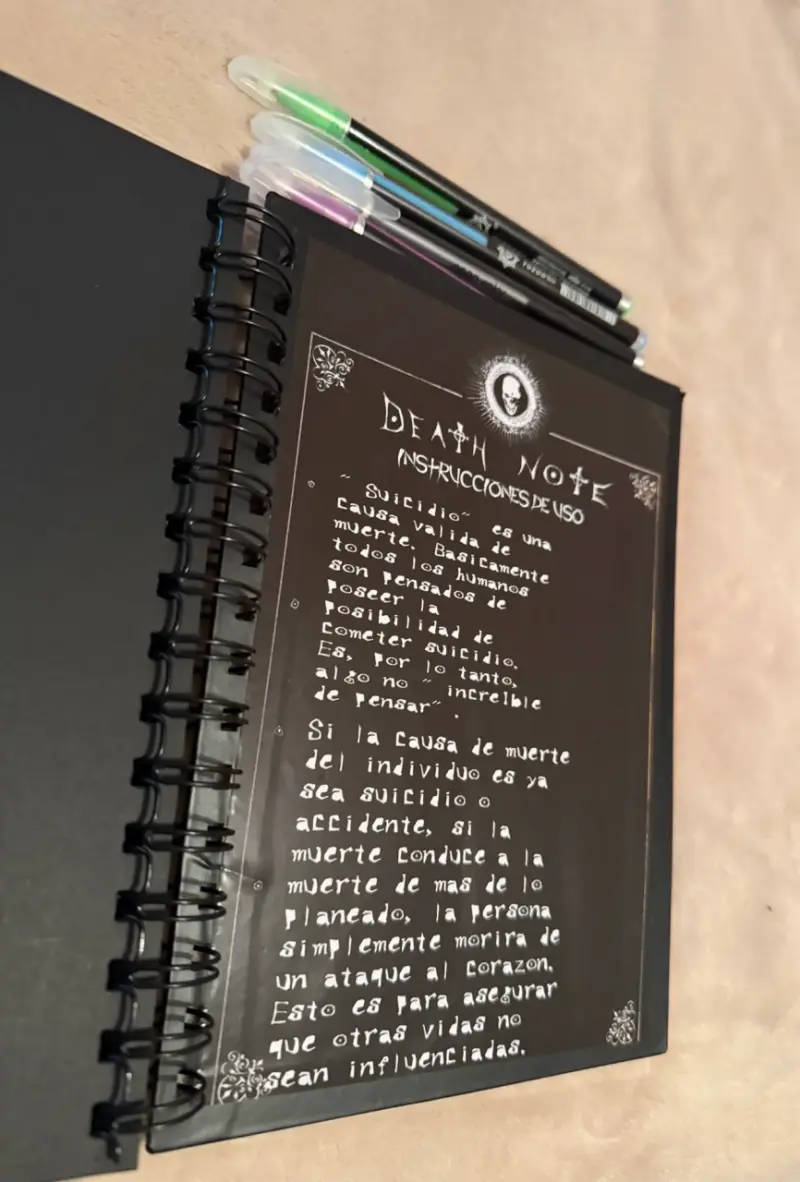 Cuaderno Death Note con bolígrafos de colores - 3