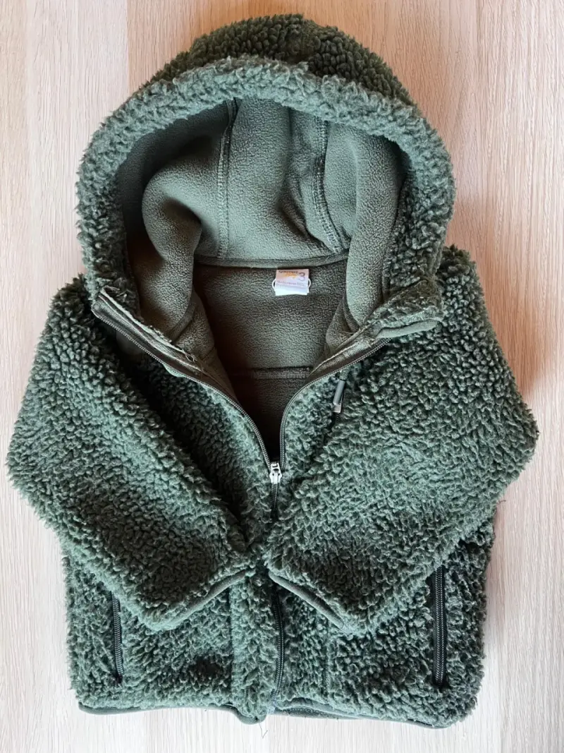 Chaqueta verde con capucha para niños - 1