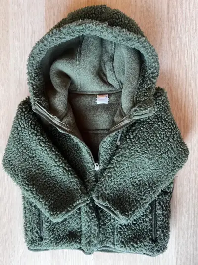 Chaqueta verde con capucha para niños - miniatura 1