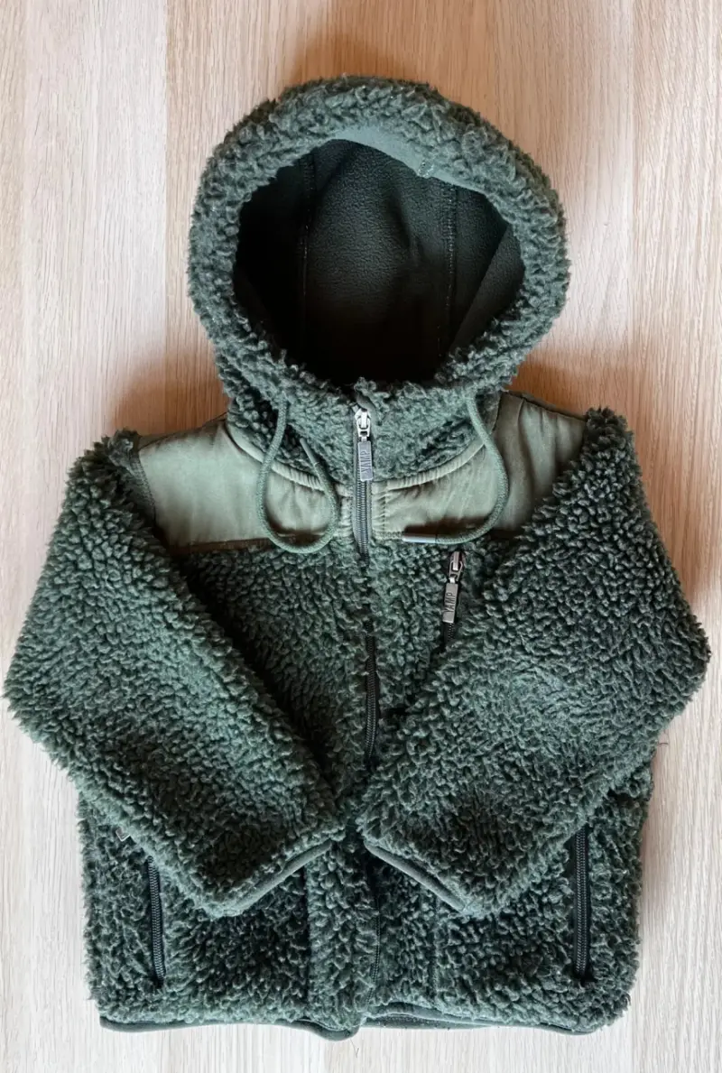 Chaqueta verde con capucha para niños - 2