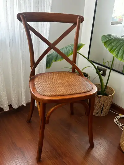 Pack 4 Sillas de madera rattan - miniatura 1