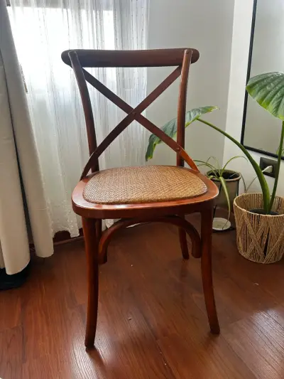 Pack 4 Sillas de madera rattan - miniatura 2