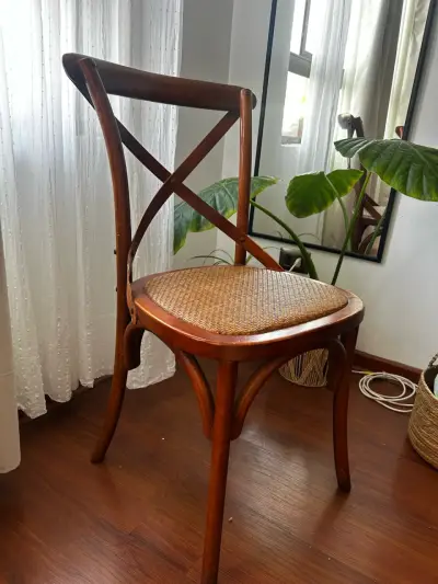 Pack 4 Sillas de madera rattan - miniatura 3