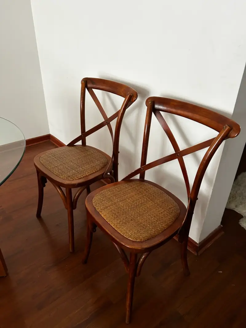 Pack 4 Sillas de madera rattan - 6