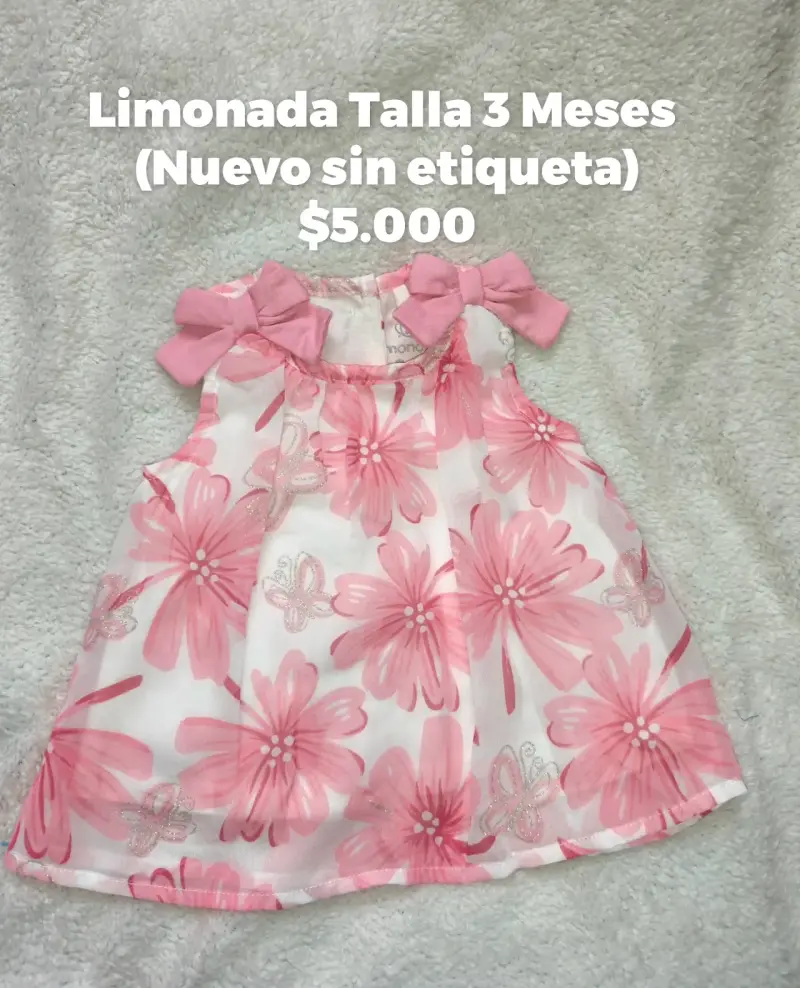 Vestido de bebé Limonada floral rosa talla 3 meses