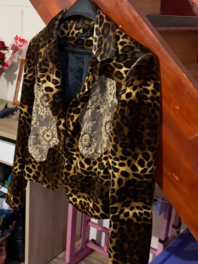Chaqueta de Leopardo con Encaje para Mujer - 1