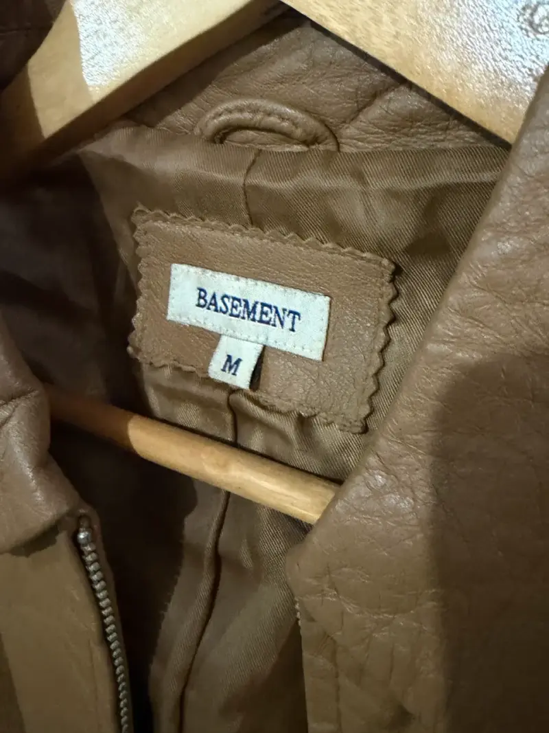 Chaqueta de cuero marrón Basement talla M - 2