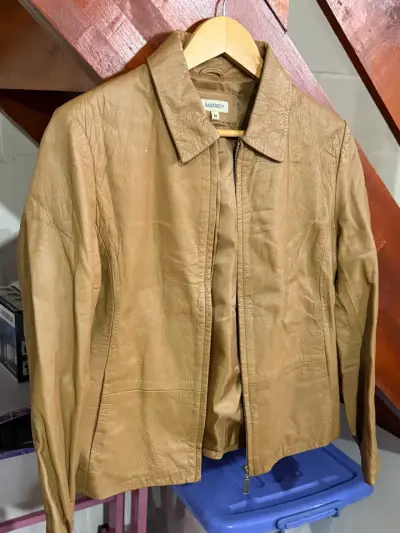 Chaqueta de cuero marrón Basement talla M - miniatura 3