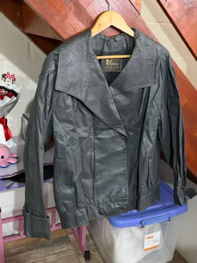 Chaqueta de cuero negra Mónica para mujer - miniatura 1