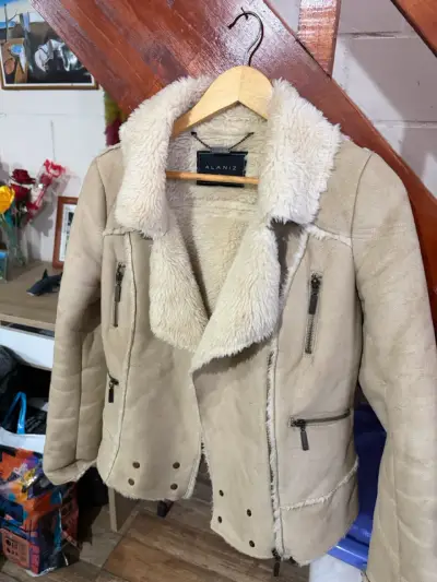 Chaqueta de mujer beige con forro de lana Alaniz - miniatura 3