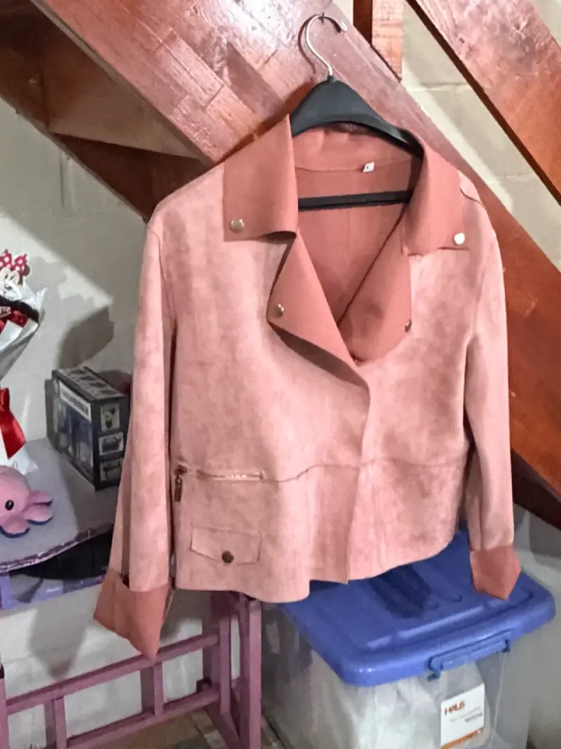 Chaqueta de gamuza rosa para mujer talla M - 1