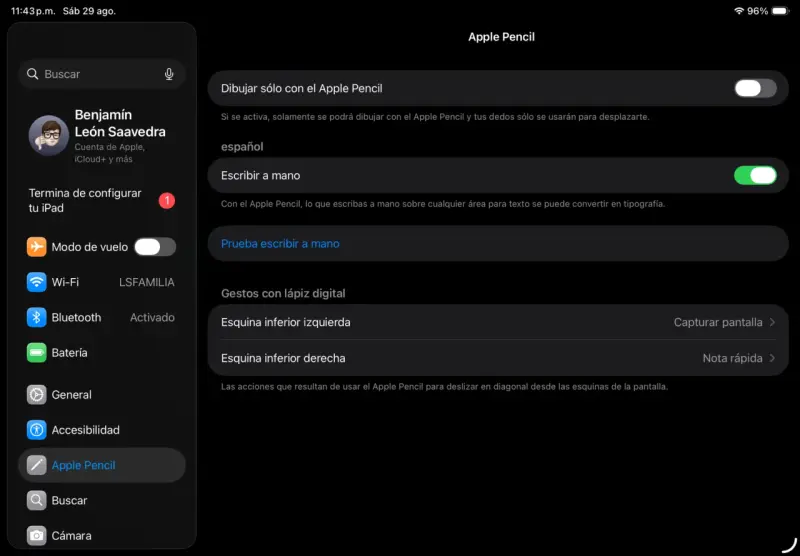 iPad A16, Apple Pencil USB-C, teclado, funda, mica - 6