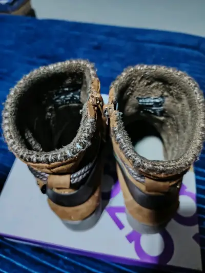 Botines de cuero marrón con forro Azaleia - miniatura 4