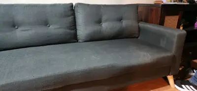 Sofá de tela gris oscuro - miniatura 3