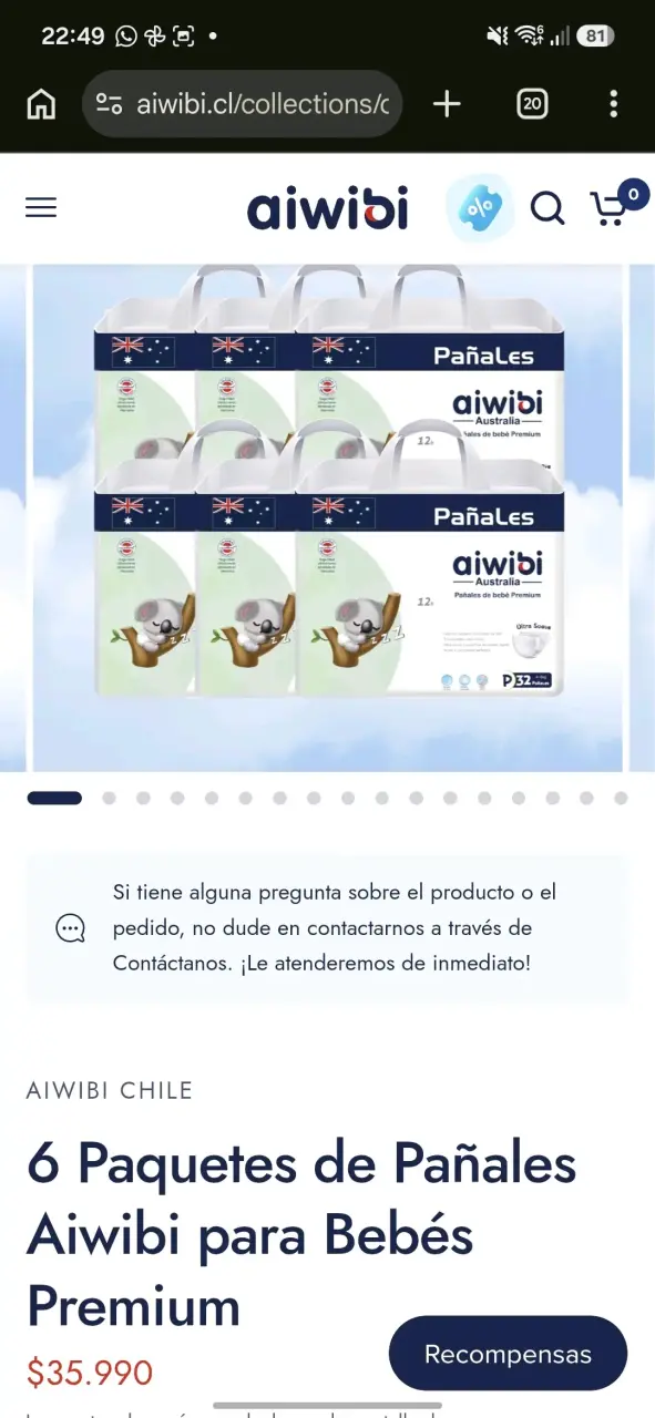 13 Paquetes de Pañales Aiwibi para Bebés Premium