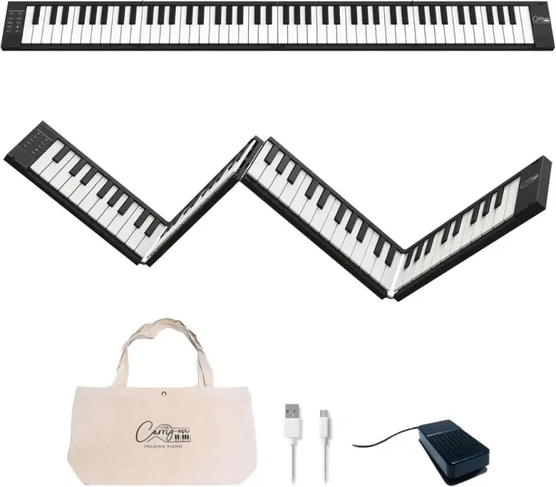 Piano plegable portátil con accesorios