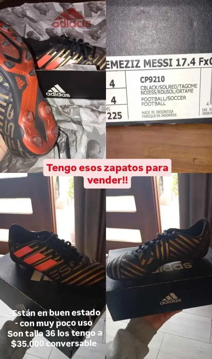 Zapatos de fútbol Adidas Nemeziz Messi 17.4 talla 36 - 1