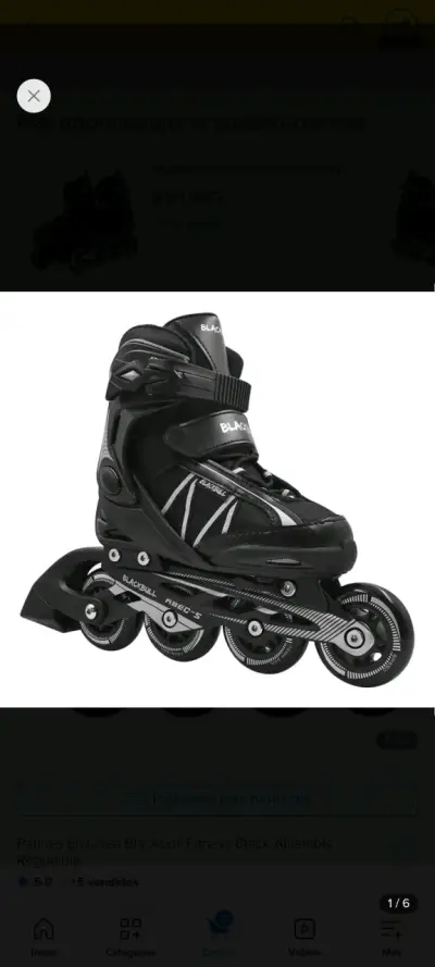 Patines en línea Blackbull ajustables negros - miniatura 1
