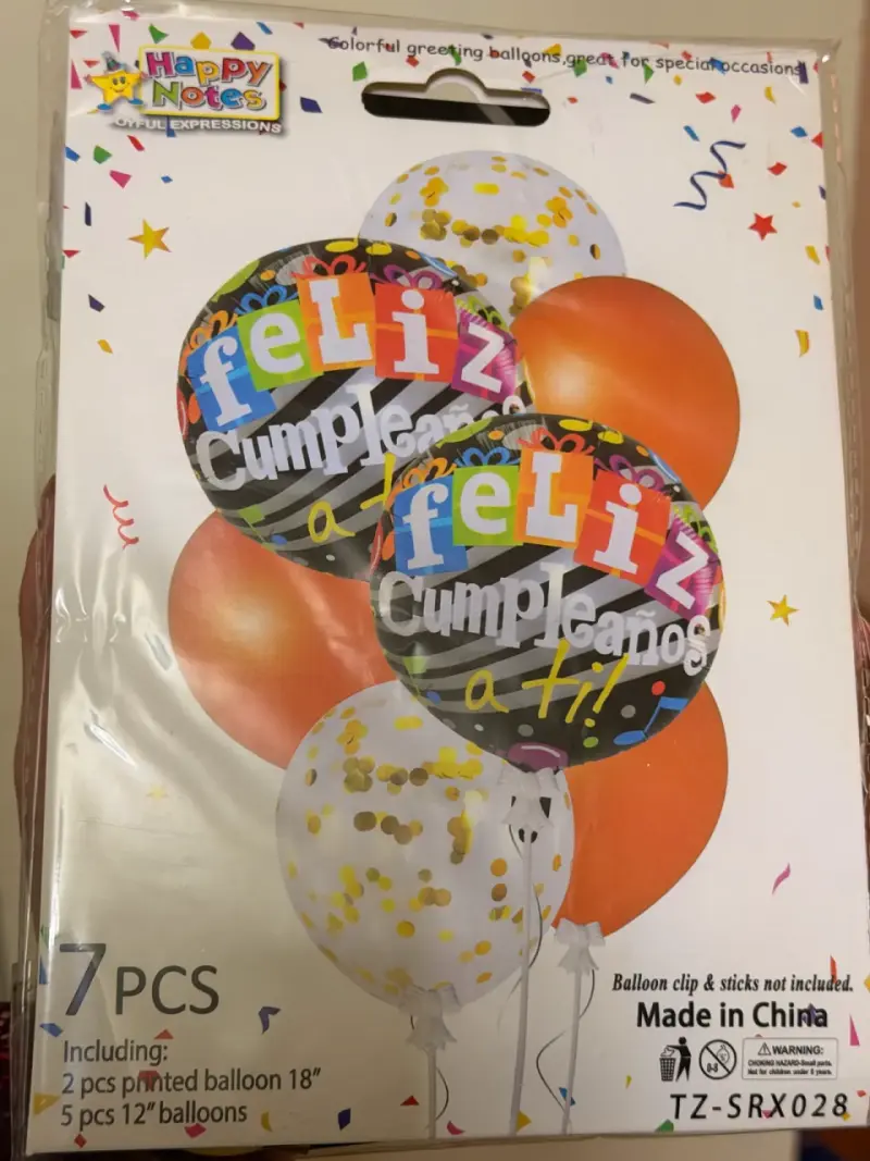 Set de Globos de Cumpleaños 'Feliz Cumpleaños'7 Pi - 1
