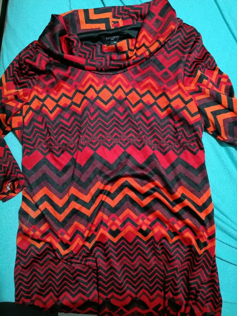 Vestido estampado zigzag colores cálidos - 3