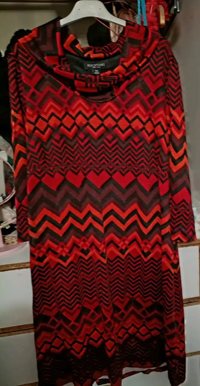 Vestido estampado zigzag colores cálidos - 6