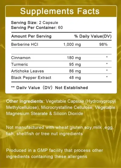 Suplemento Berberina Good Health 1000mg 120 caps. - miniatura 3