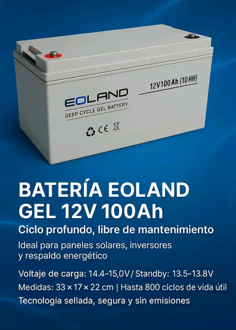 Batería de Gel Eoland 12V 100Ah Ciclo Profundo - 1