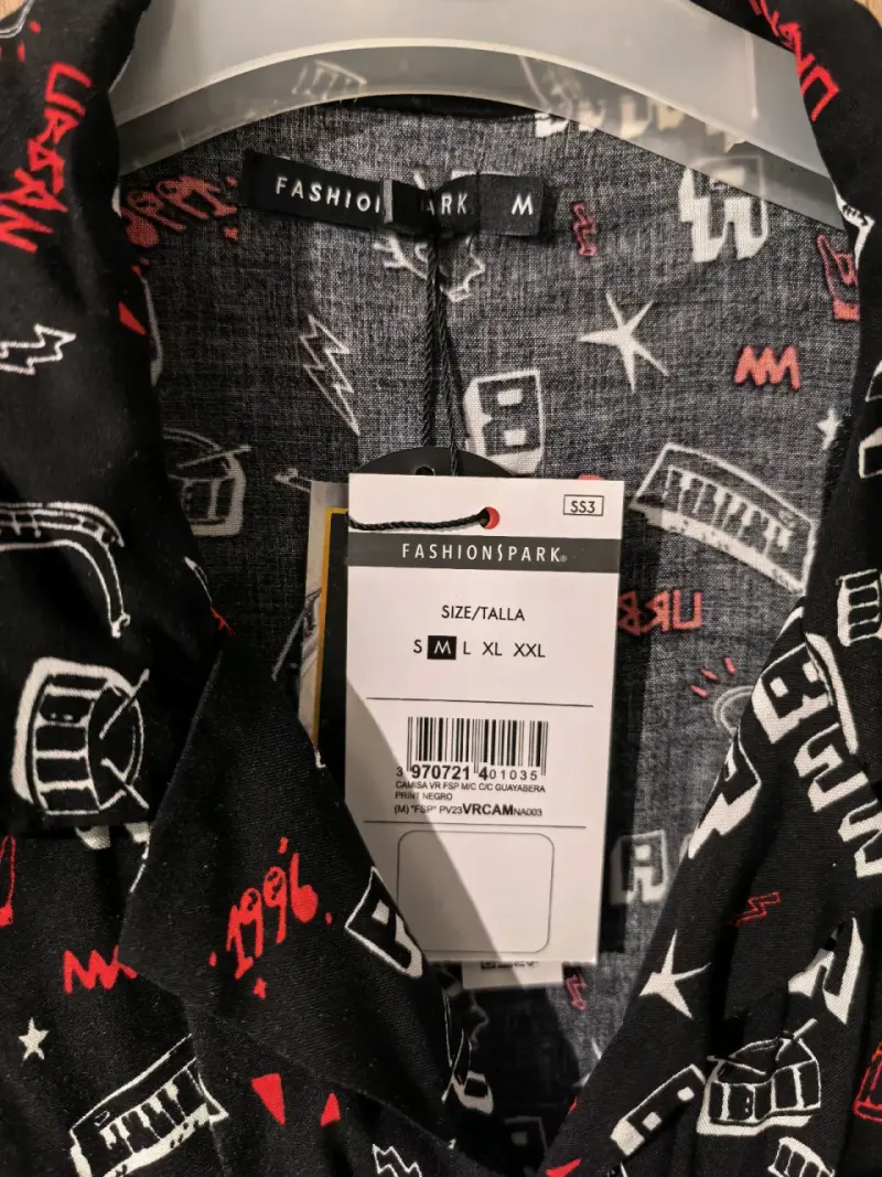 Camisa estampada negra Fashion Spark talla M - 2