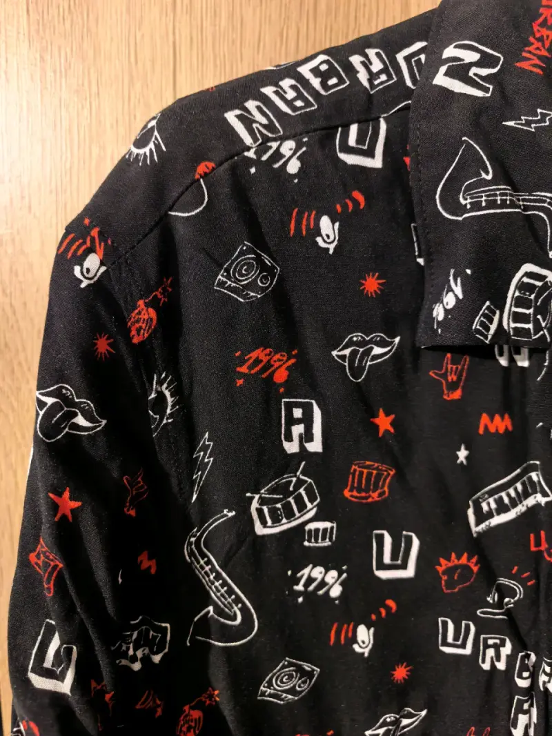 Camisa estampada negra Fashion Spark talla M - 3