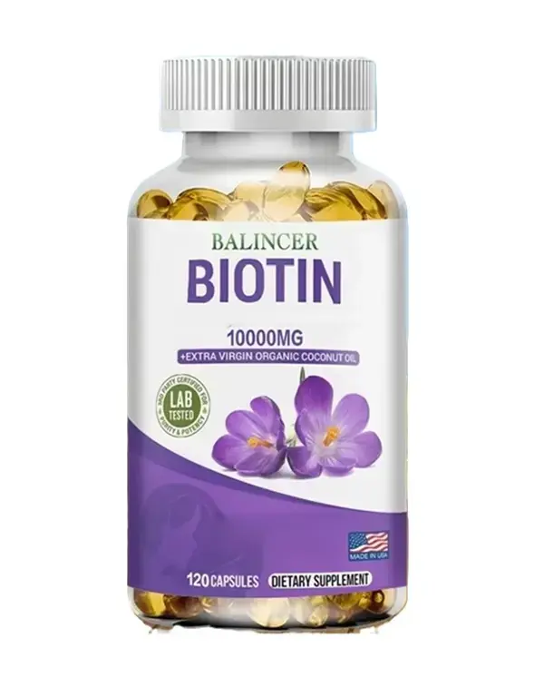 Suplemento de Biotina Balincer 10000mg con Aceite de Coco - 1