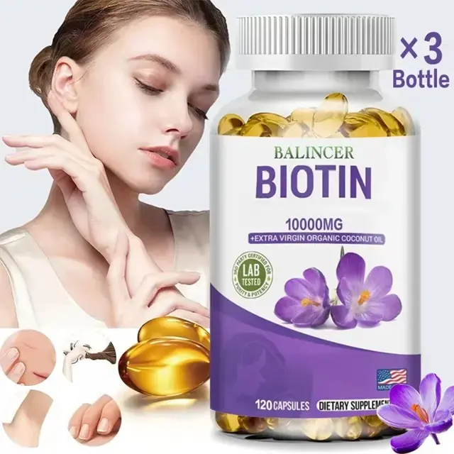 Suplemento de Biotina Balincer 10000mg con Aceite de Coco - 2