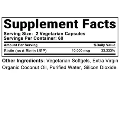 Suplemento de Biotina Balincer 10000mg con Aceite de Coco - miniatura 4